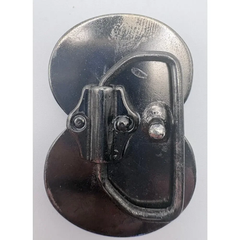 Gray Marbleized Resign Double Cabochon Belt Buckle 1980/90’s
